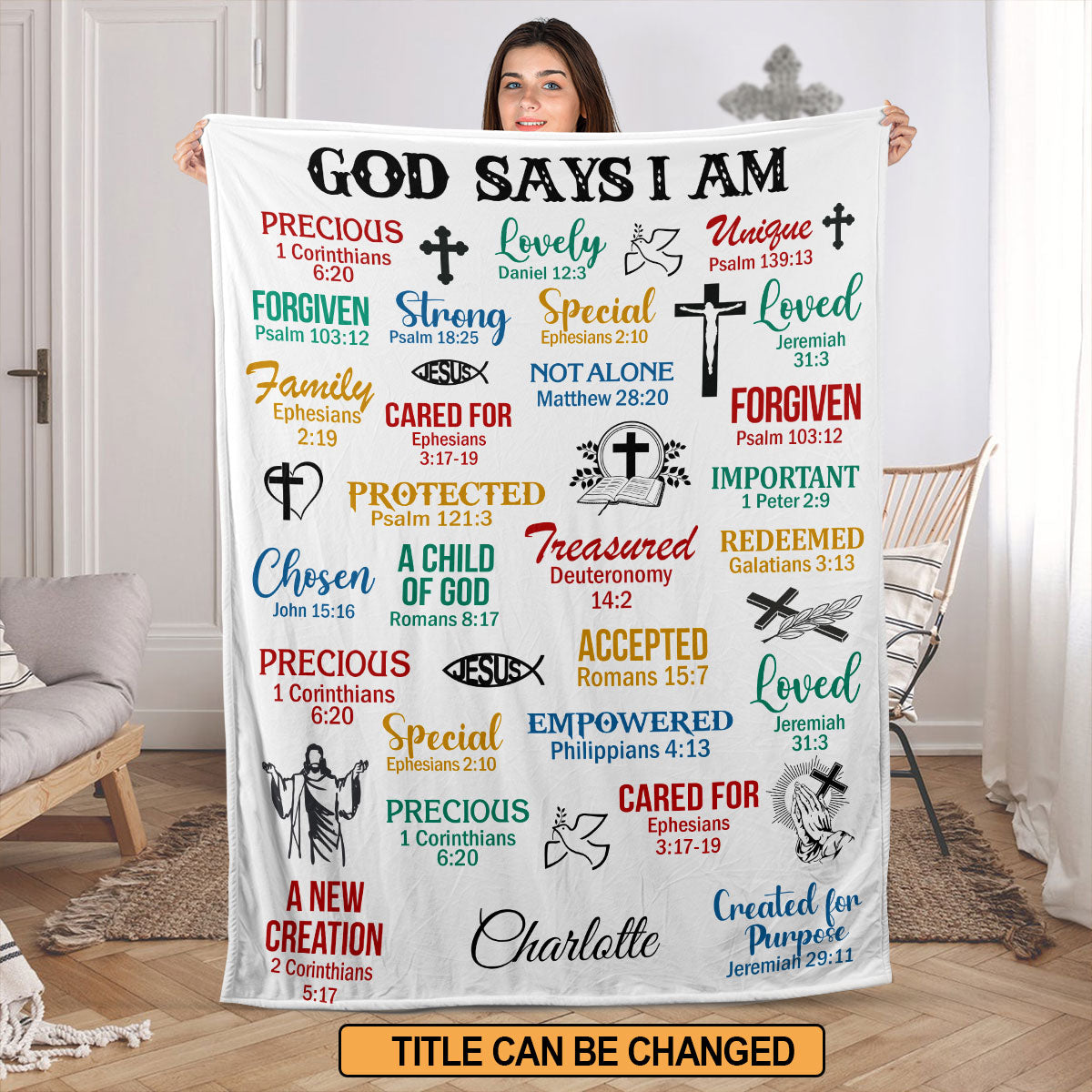 Jesuspirit Personalized Fleece Blanket | What God Says About You | Unique Spiritual Gifts For Christians FBH742