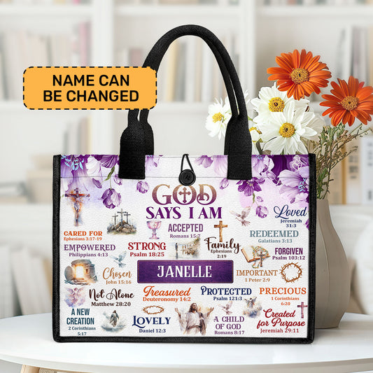 God Says I Am - Personalized New Canvas Tote Bag CTBM08