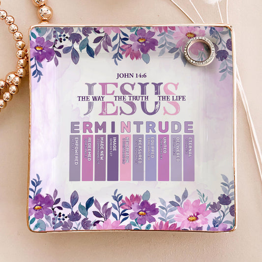 Jesus The Way The Truth The Life | Personalized Ceramic Ring Dish Square