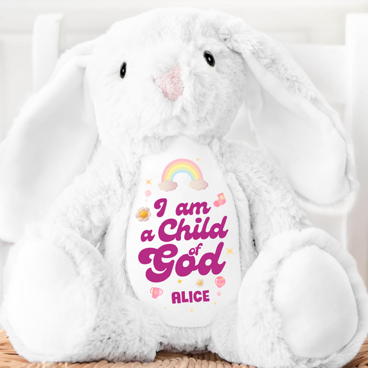 I Am A Child Of God | Personalized Stuffed Bunny
