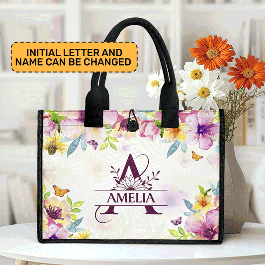 Initial Letter - Personalized New Canvas Tote Bag CTBHN01
