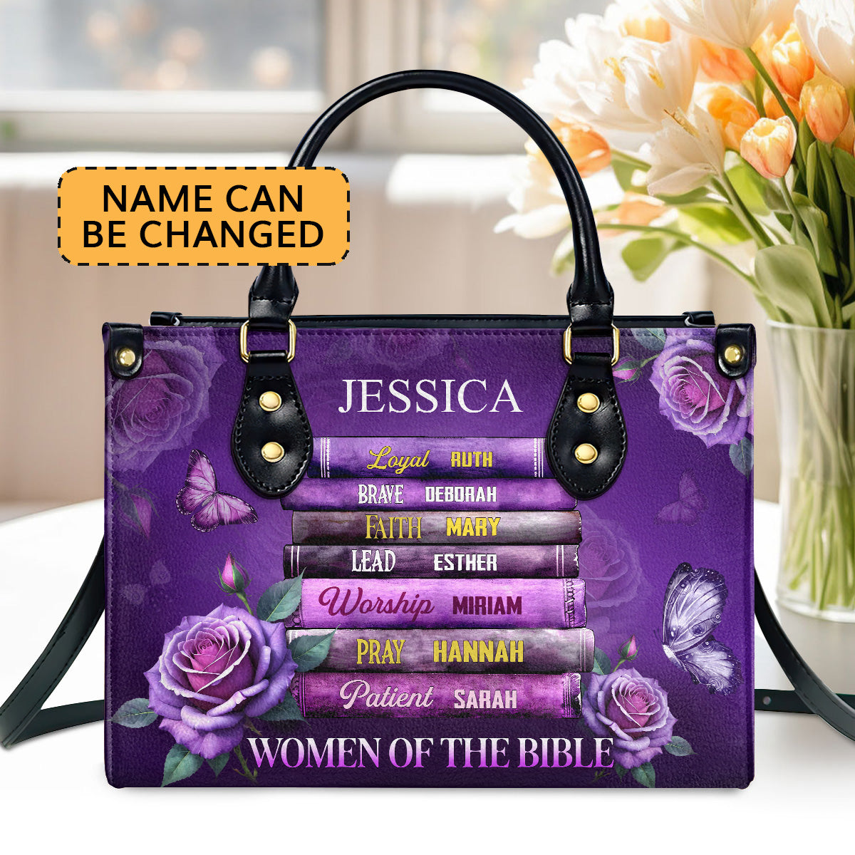 Women Of Bible | Personalized Leather Handbag JSLHBTTN778TA