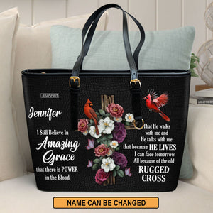 I Still Believe In Amazing Grace - Adorable Large Leather Tote Bag NUH435