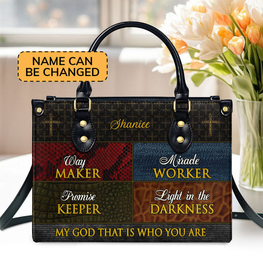 Way Maker - Personalized Leather Handbag With Zipper - LHBM727