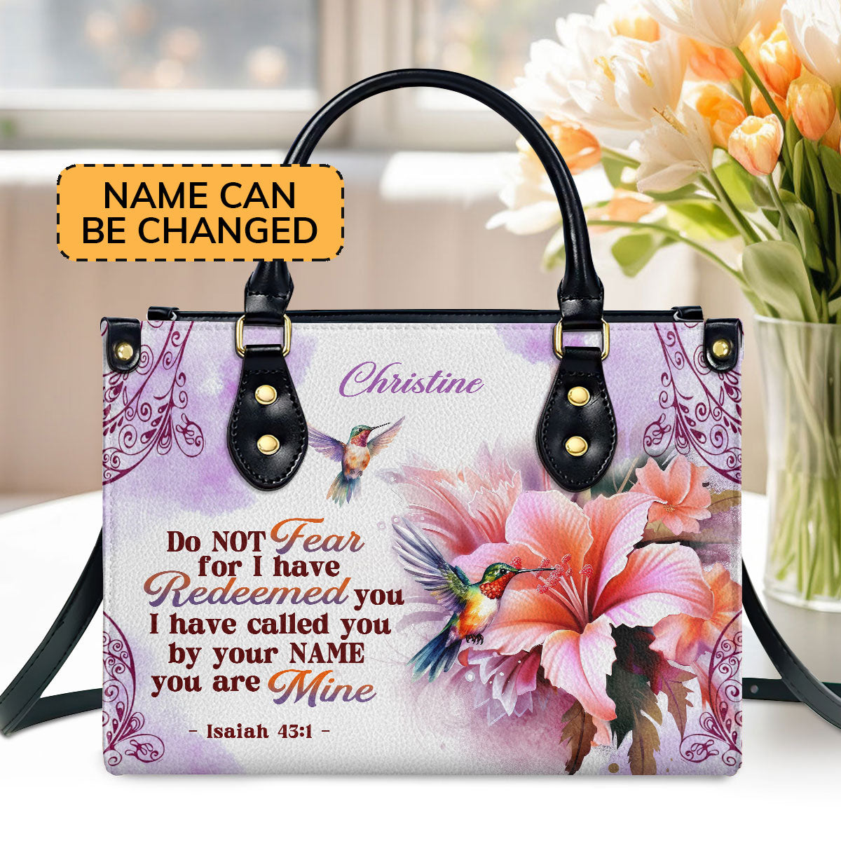 Jesuspirit | Personalized Zippered Leather Handbag With Handle | Religious Gift For Worship Friends | I Have Called You By Your name LHBM768