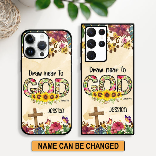 Jesuspirit | Draw Near To God | James 4:8 | Personalized Phone Case | Religious Gift For Worship MembersGift PCHN36