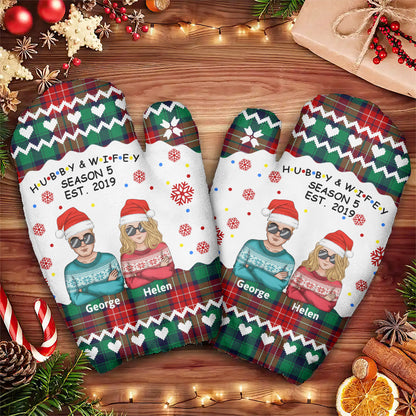 Hubby And Wifey Seasons | Personalized Warm Mittens JSWMPT2275T