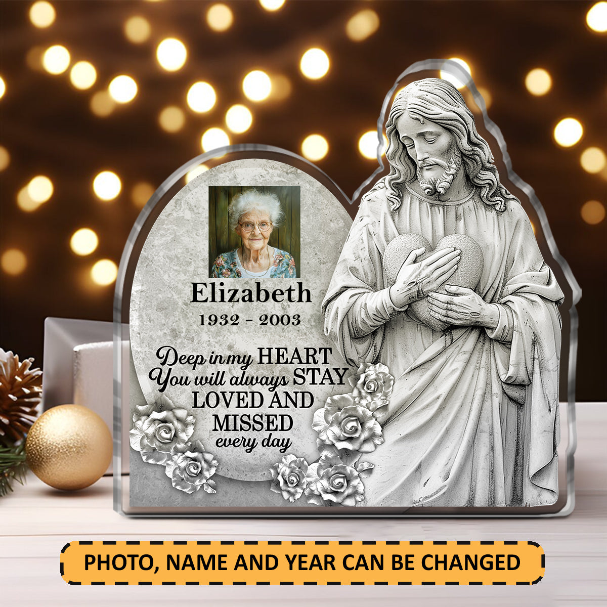 Deep In My Heart You Will Always Stay | Personalized Custom Shaped Squared Acrylic Plaque