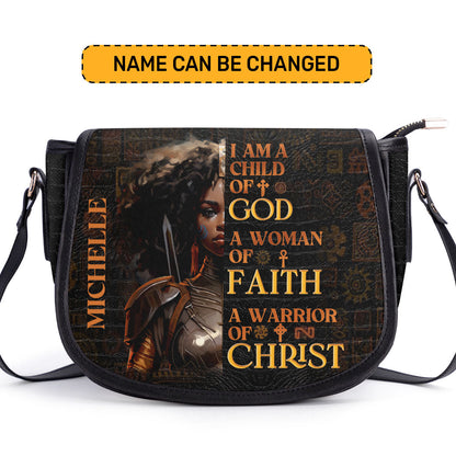 I Am A Child Of God - Personalized Leather Saddle Bag LHBM725