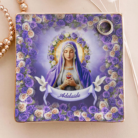 Heavenly Grace | Personalized Ceramic Ring Dish Square