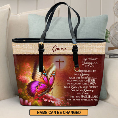 Inspirational Gift For Women Of God | Personalized Large Leather Tote Bag