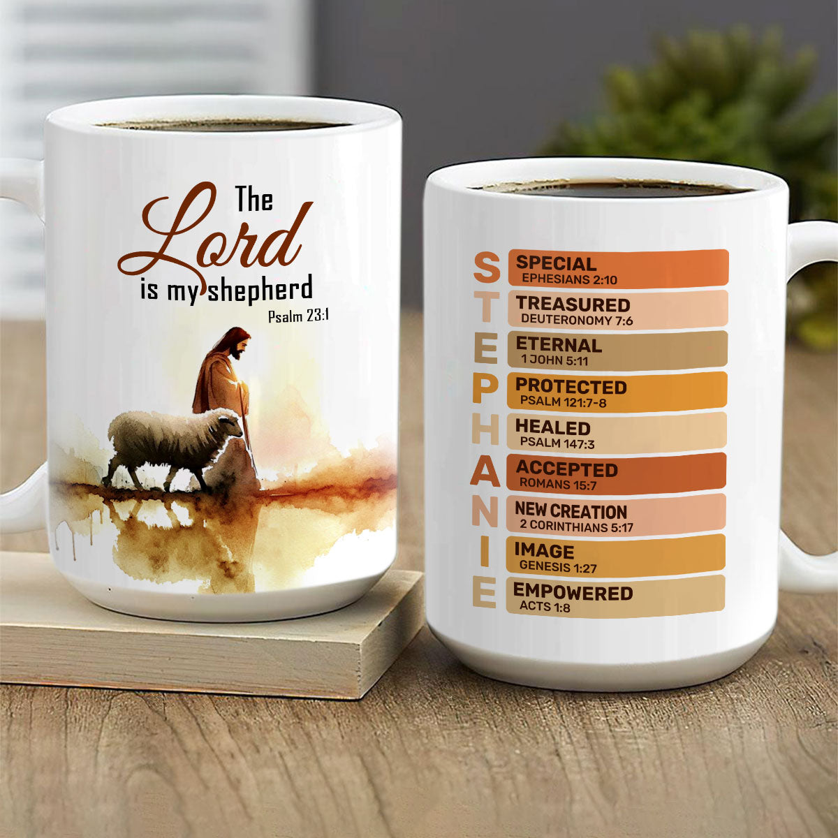 The Lord Is My Shepherd | Personalized White Ceramic Mug