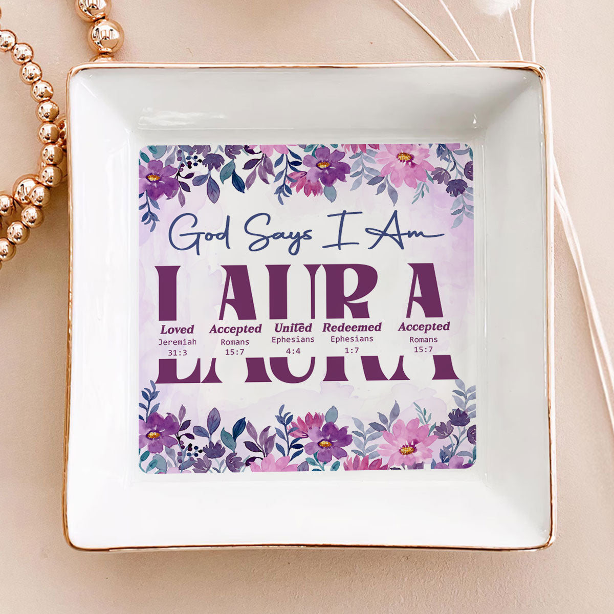 God Says I Am | Personalized Jewelry Dish