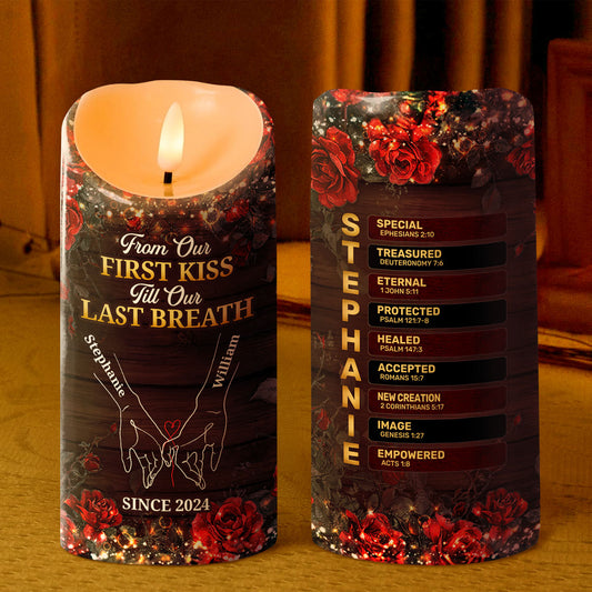 From Our First Kiss Till Our Last Breath | Personalized Flameless LED Candle