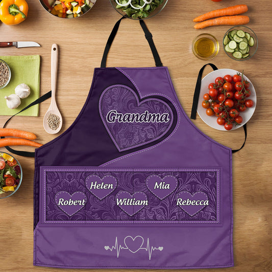 Grandma's Little Sweethearts | Personalized Apron With Pocket