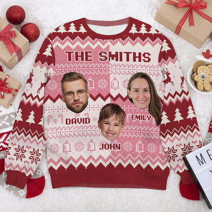 Upload Photo Family Cozy Christmas Pattern | Personalized Wool Sweater JSWSWPHN2152M