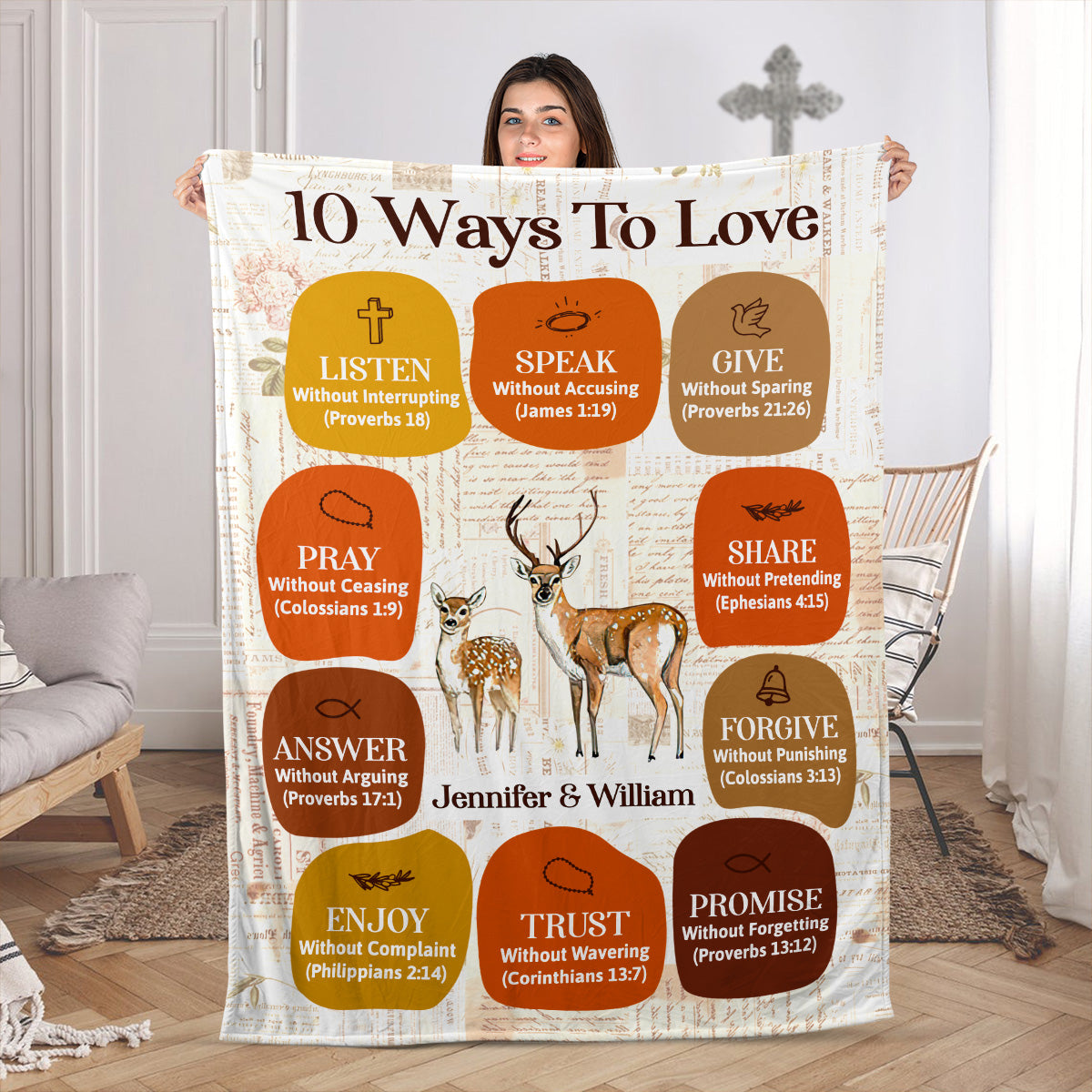 10 Ways To Love | Personalized Fleece Blanket