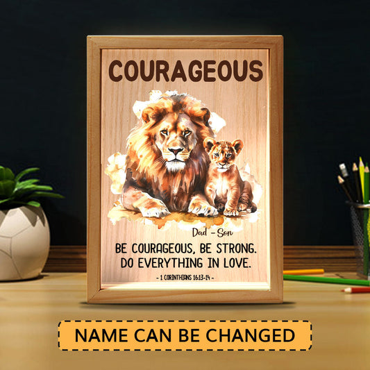 Jesuspirit Personalized Frame Light Box | Be Courageous Be Strong FLBM03