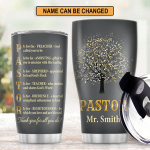 Jesuspirit | Christian Faith Gifts | Stainless Steel Tumbler | Thank You Pastor  SSTNAM1002B