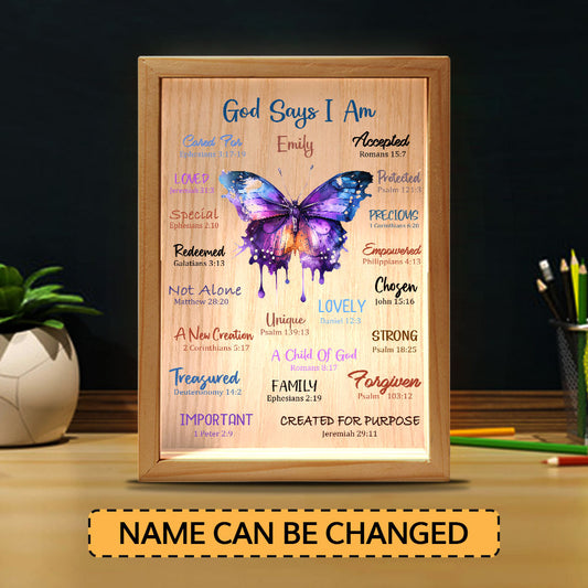 Jesuspirit Personalized Frame Light Box | What God Says About You FLBM07