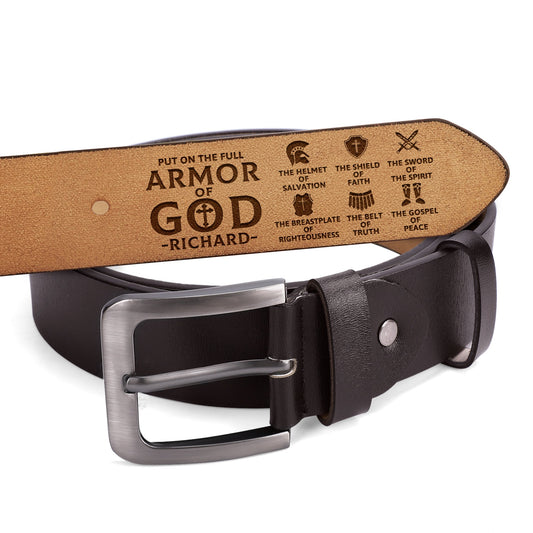 Armor Of God | Personalized Engraved Leather Belt