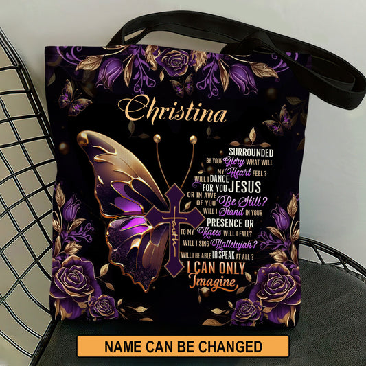 Jesuspirit| Personalized Christian Tote Bag | Butterfly I Can Only Imagine TBM735