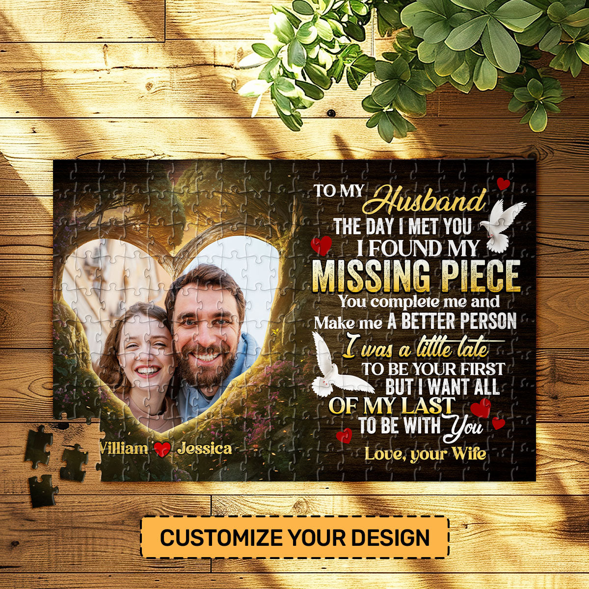 You Are My Missing Piece | Personalized Rectangle Jigsaw Puzzle JSJPPTN1656TA