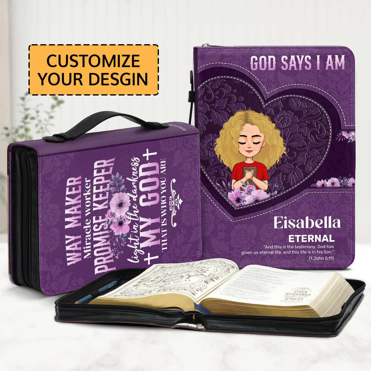 God Says I Am | Personalized Bible Cover JSBCPTN1380L