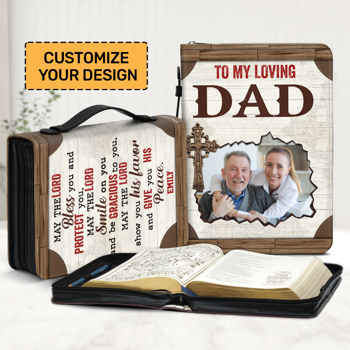 To My Loving Mom/ Dad | Personalized Bible Cover JSBCPTN950L