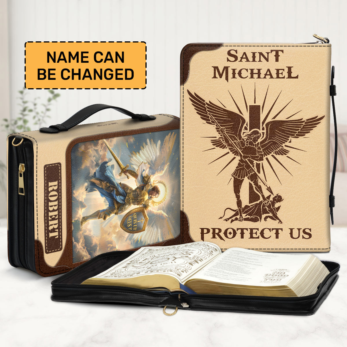 Saint Michael The Archangel | Personalized Bible Cover JSBCPTN1159L