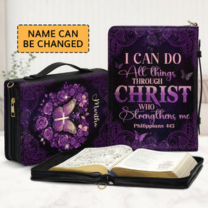 Jesuspirit | Personalized Bible Cover With Handle | Spiritual Gift For Christian People | I Can Do All Things BCM732