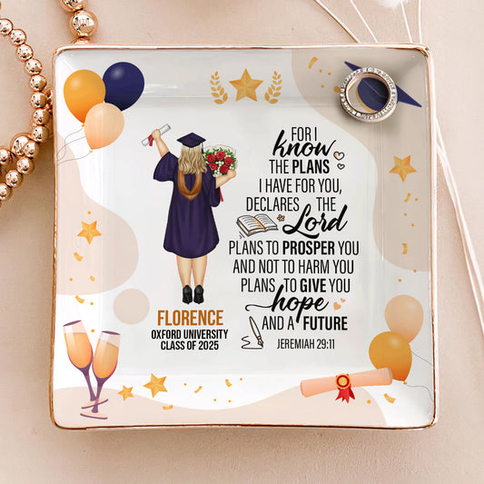 Plans I Have For You | Personalized Ceramic Ring Dish Square