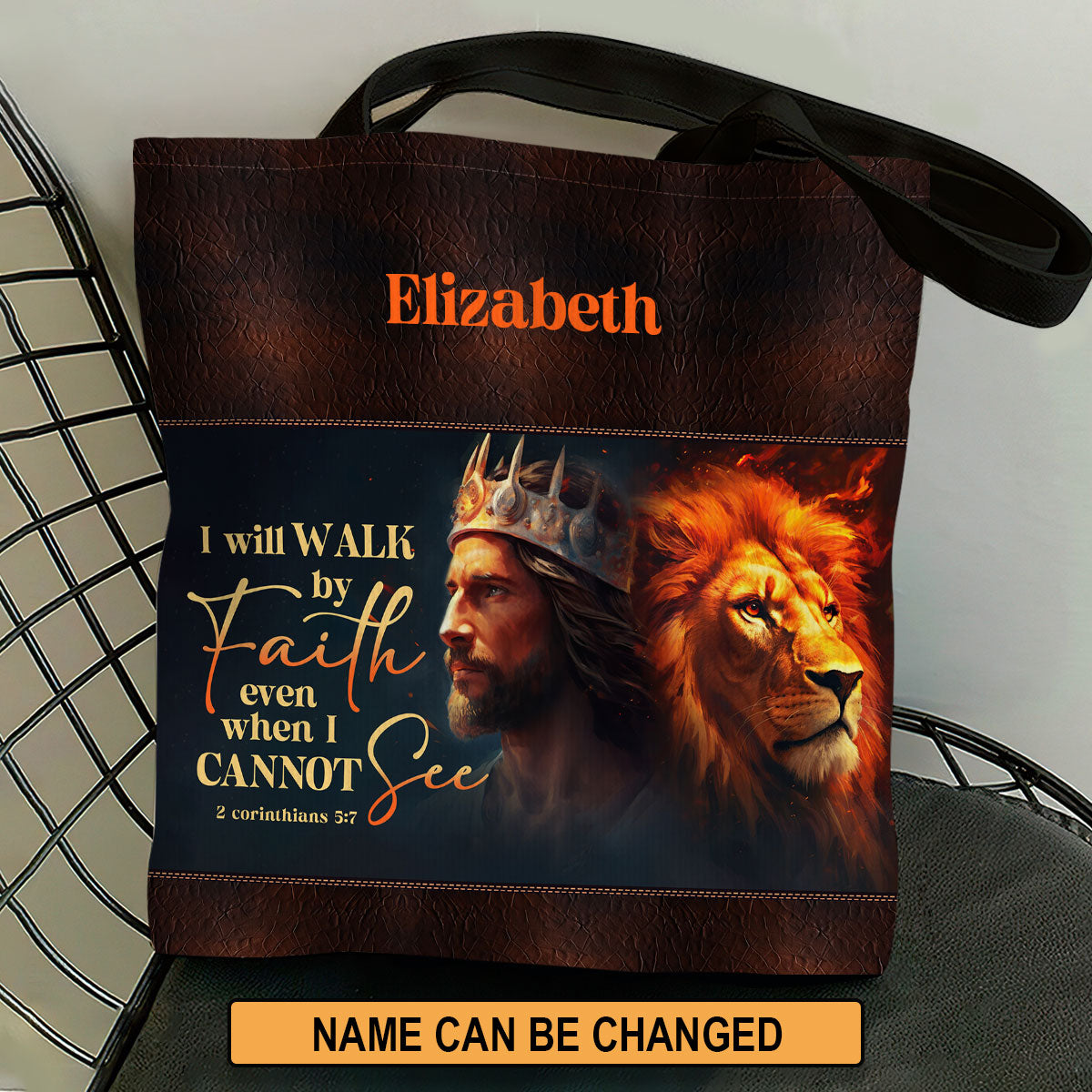Jesuspirit| Personalized Christian Tote Bag | I Will Walk By Faith TBM745