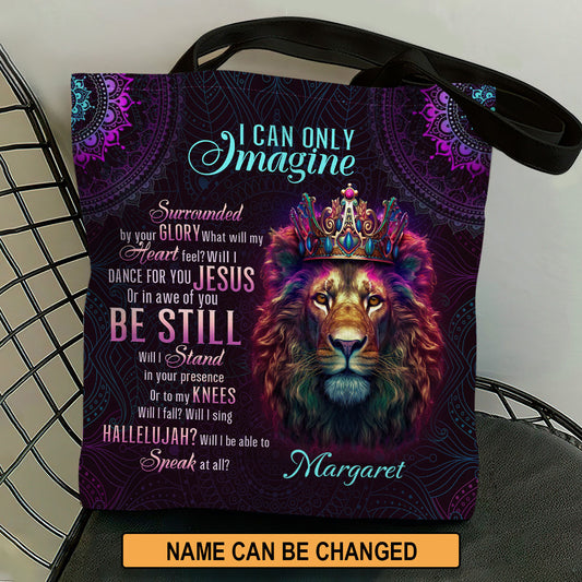 Jesuspirit| Personalized Christian Tote Bag | Lion I Can Only Imagine TBM736