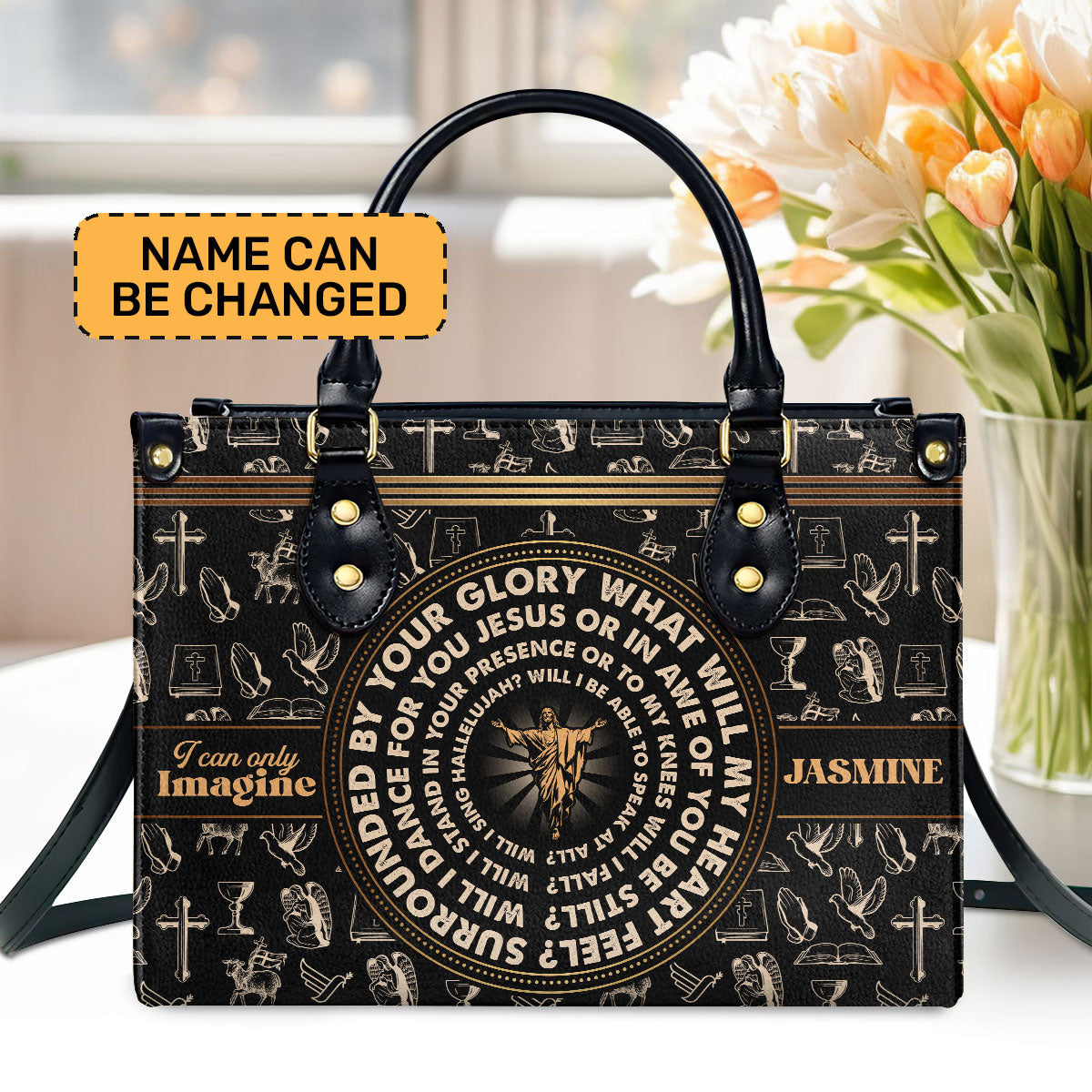 I Can Only Imagine | Personalized Leather Handbag JSLHBPT829M