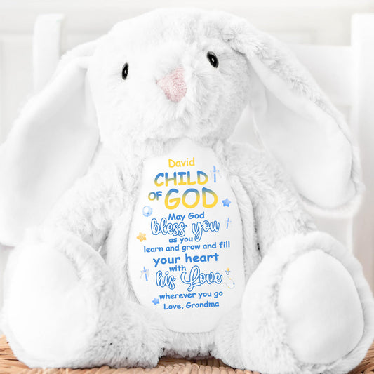May God Bless You | Personalized Stuffed Bunny