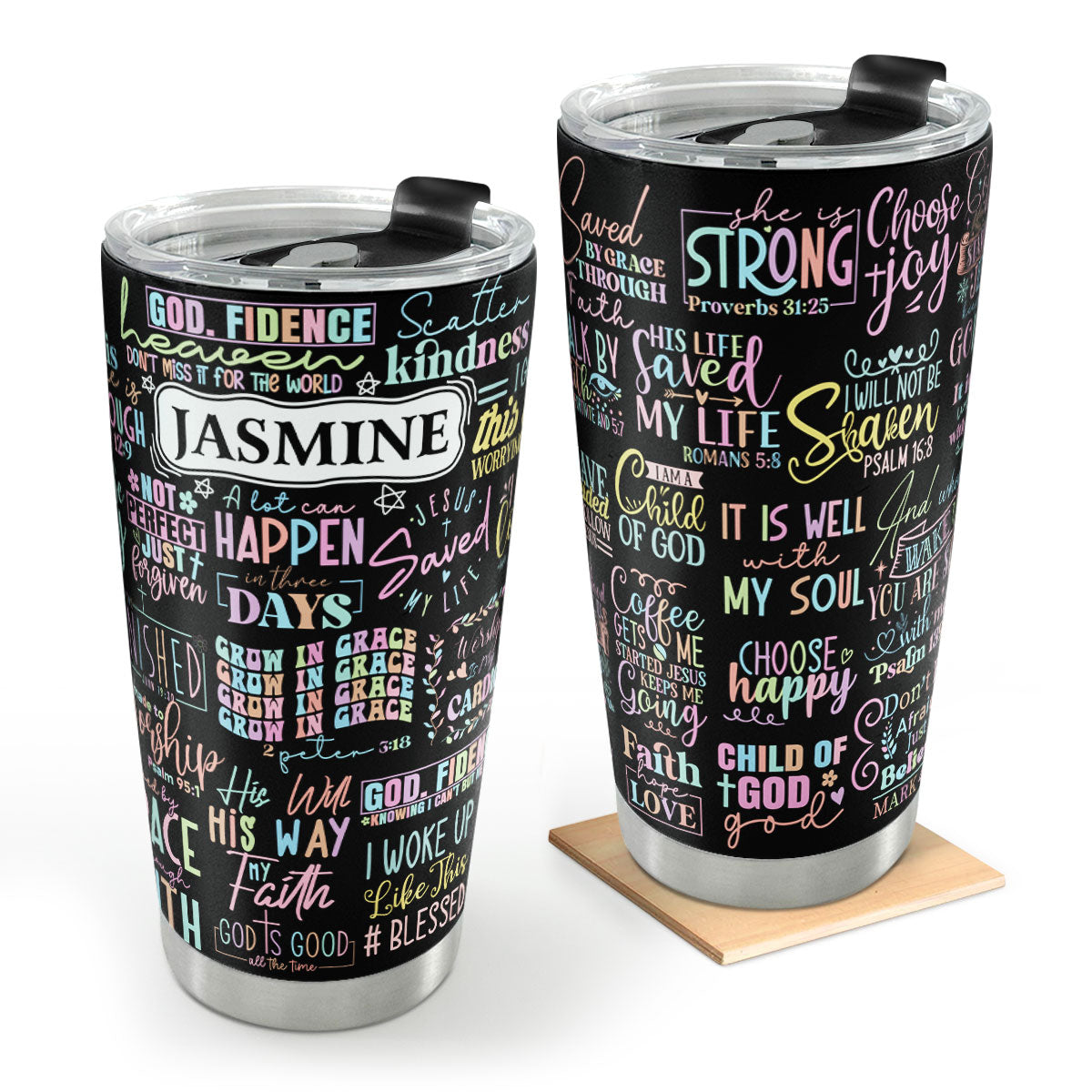 Bible Verse Positive Quotes | Personalized Stainless Steel Tumbler JSSSTHLHA1505D