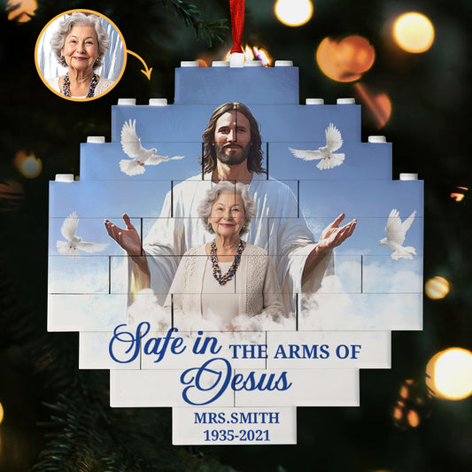 Safe In The Arms Of Jesus | Personalized Circle Buildable Ornament-1 Side Print JSCBOPT2814T