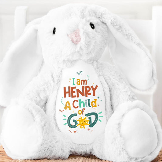 I Am A Child Of God | Personalized Stuffed Bunny