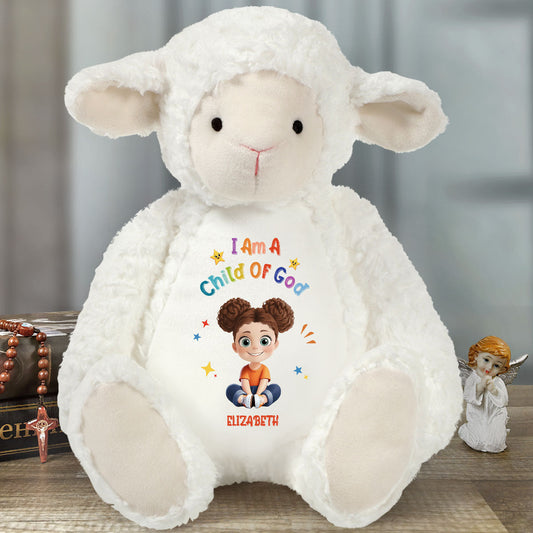 I Am A Child Of God | Personalized Stuffed Lamb