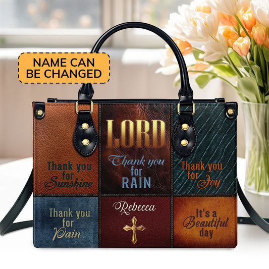 Jesuspirit | Personalized Leather Handbag With Zipper | It's A Beautiful Day LHBM741