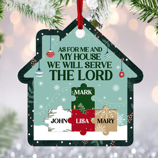 As For Me And My House We Will Serve The Lord | Personalized 1-Side Acrylic Ornament JSACOHLPA2628M