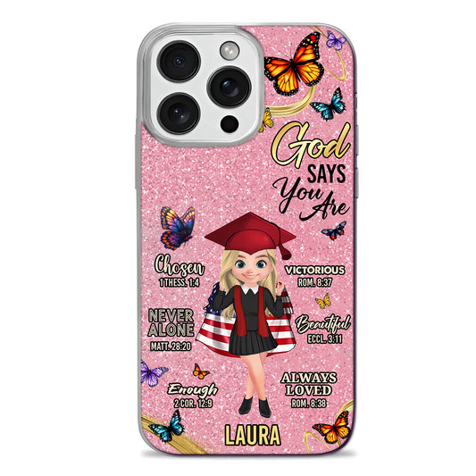 God Says You Are | Personalized Clear Silicone Phone Case