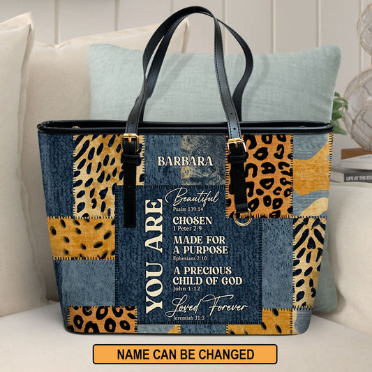 Jesuspirit | Personalized Leather Tote Bag | You Are Beautiful LLTBM720