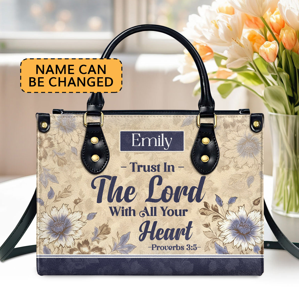 Trust In The Lord | Personalized Leather Handbag JSLHBTTN915M