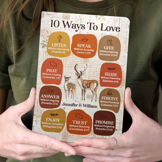 10 Ways To Love | Personalized Leather Cover Notebook