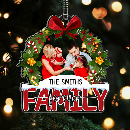 Christmas Wreath Family Forever | Personalized 1-Side Acrylic Ornament JSACOPHN2129M