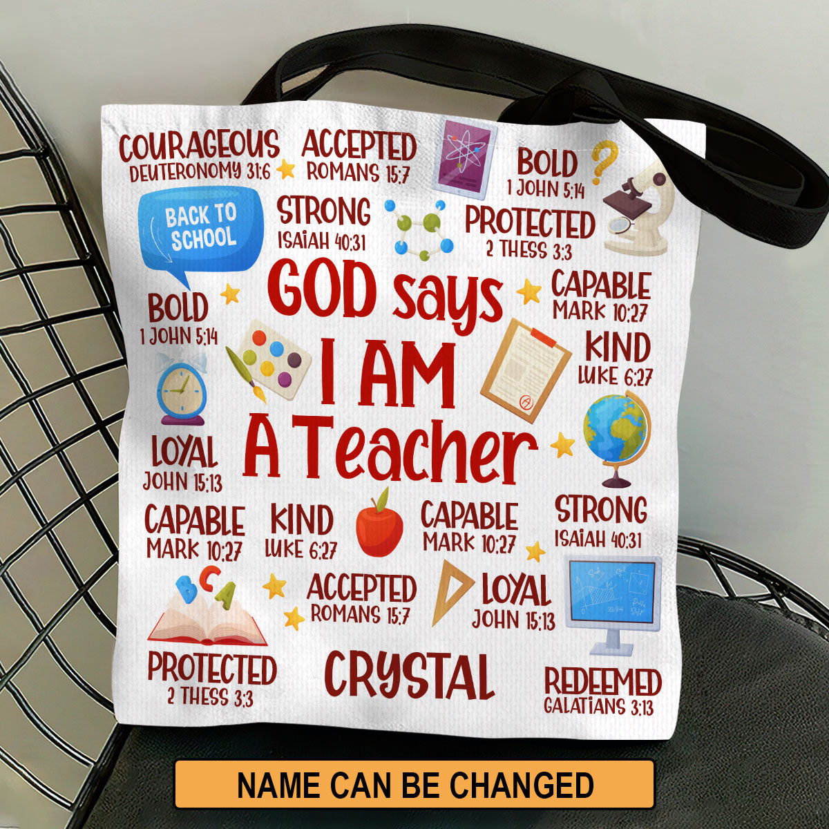 God Says I Am A Teacher | Personalized Tote Bag JSTBH893