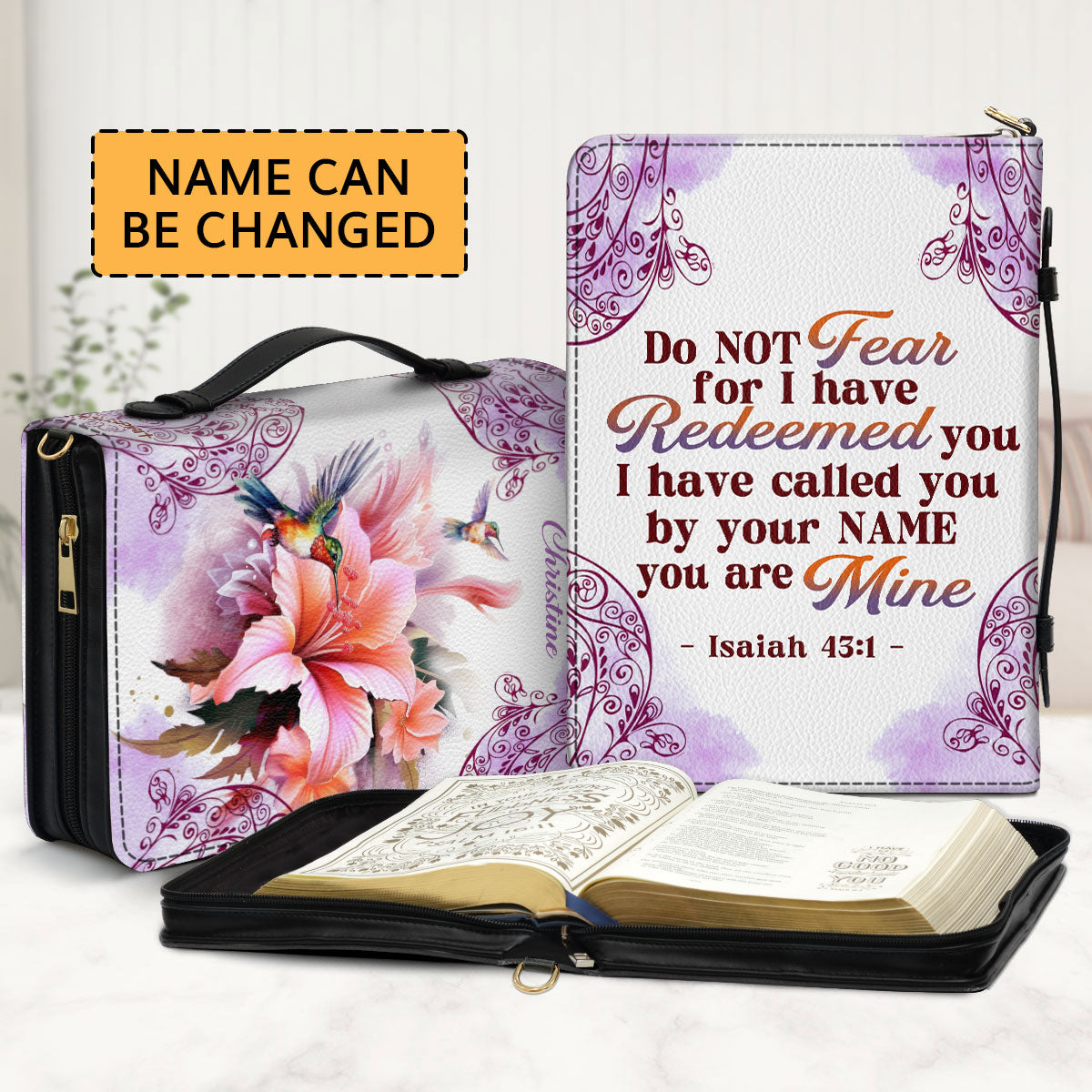Jesuspirit | Personalized Leather Bible Cover | Do Not Fear BCM768