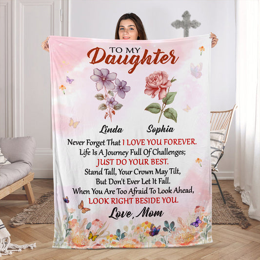 To My Daughter Never Forget That I Love You Forever | Personalized Fleece Blanket